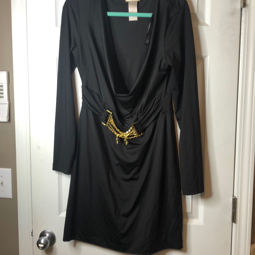 Baby Phat Long Sleeve Plunging Mini Dress Plus